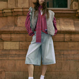 Happymess - Longsleeve + Schal aus Bio - Baumwolle • berry bloom - Pullover - ROSA ECK