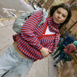 Happymess - Longsleeve + Schal aus Bio - Baumwolle • berry bloom - Pullover - ROSA ECK