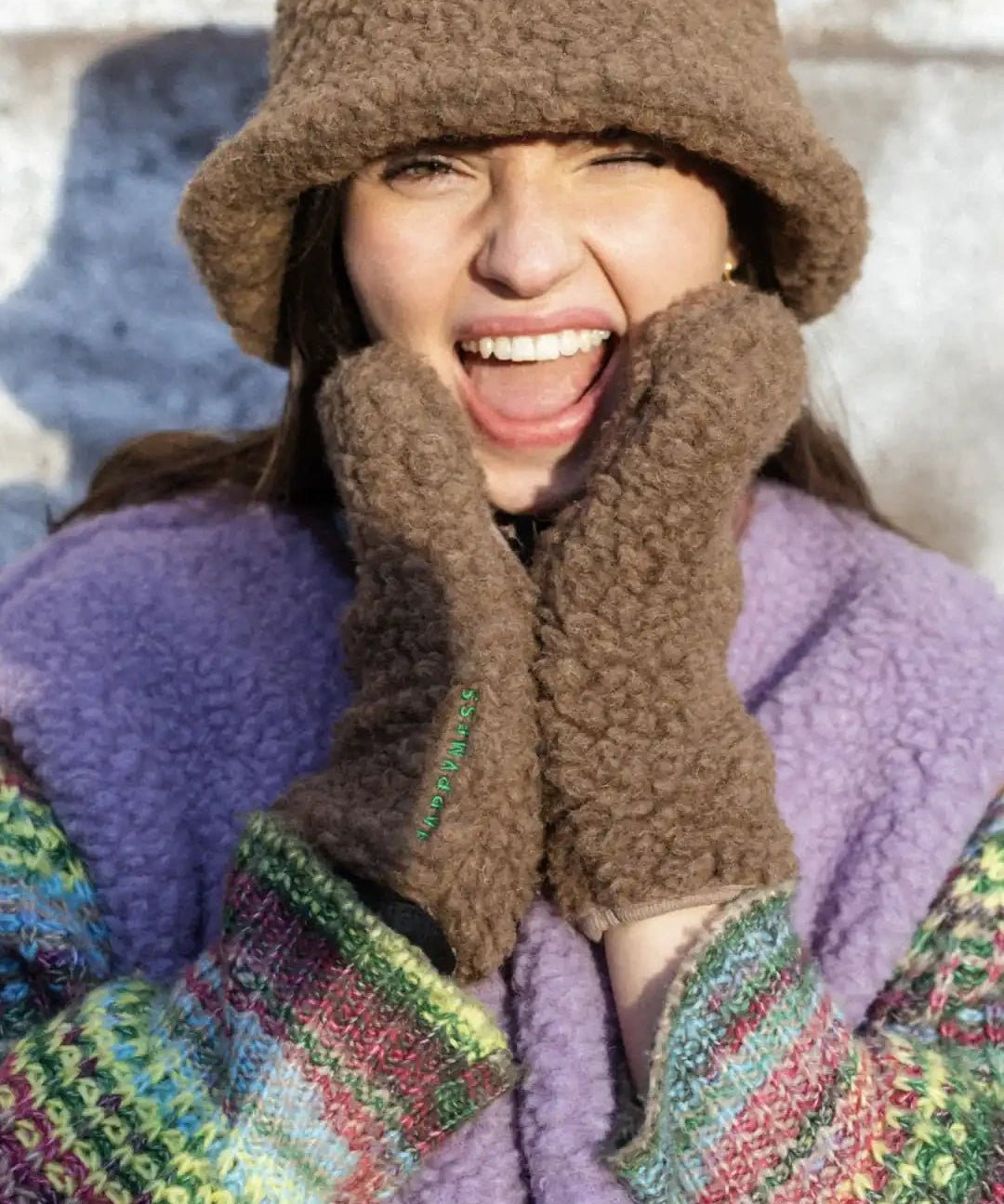 Happymess - Merino Fäustlinge • Teddy Brown - Handschuhe - ROSA ECK