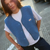 Happymess - Merino Weste • Ice Blue - Weste - ROSA ECK