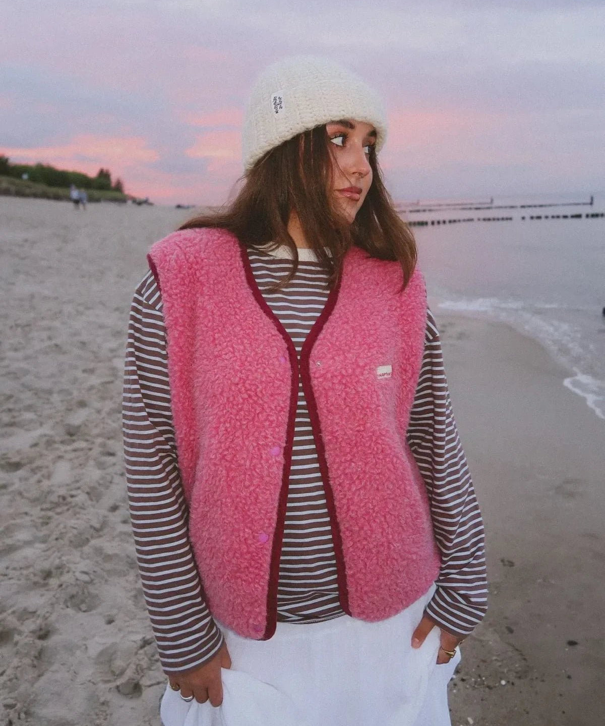 Happymess - Merino Wollweste • Dusty Pink - Weste - ROSA ECK