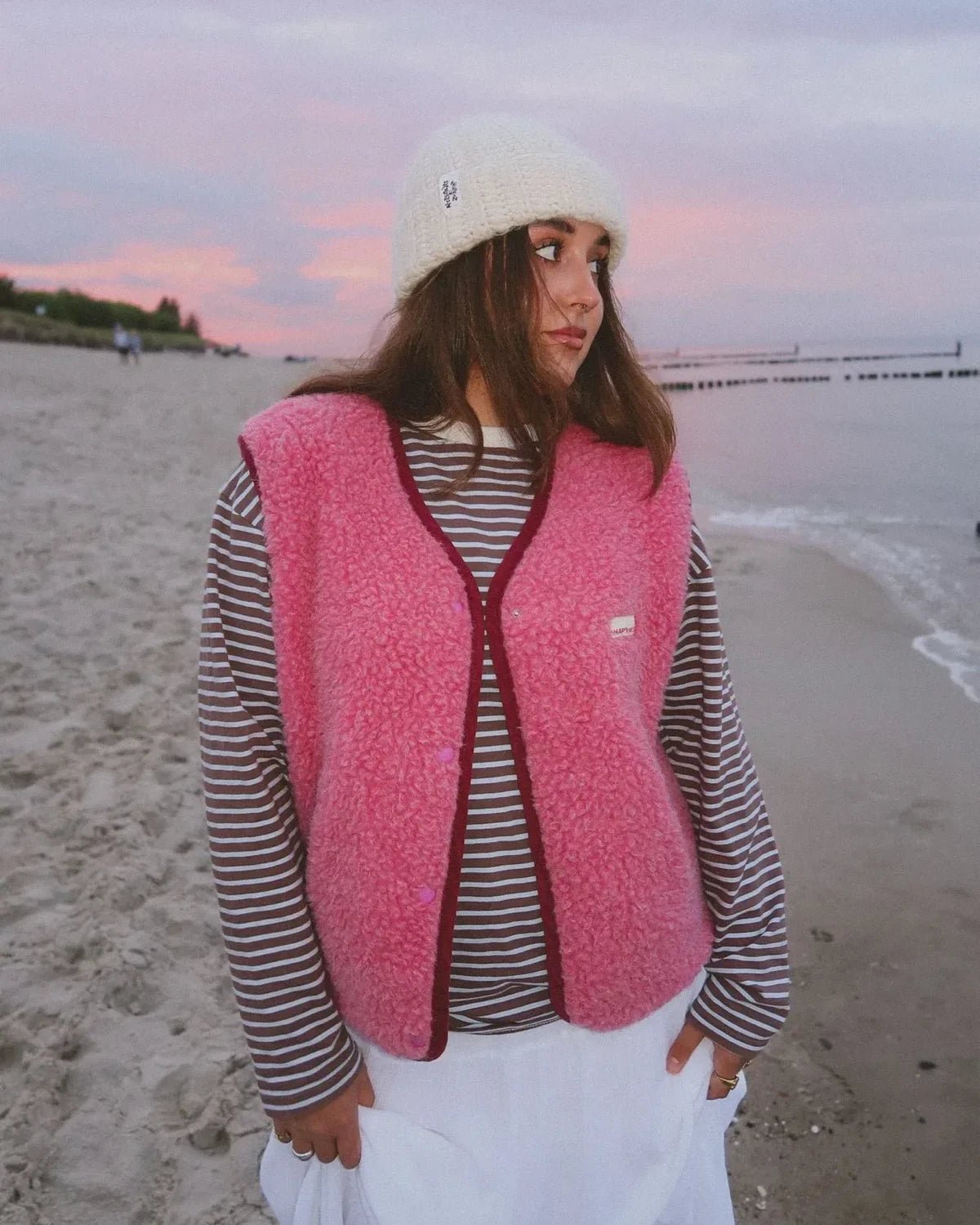 Happymess - Merino Wollweste • Dusty Pink - Weste - ROSA ECK