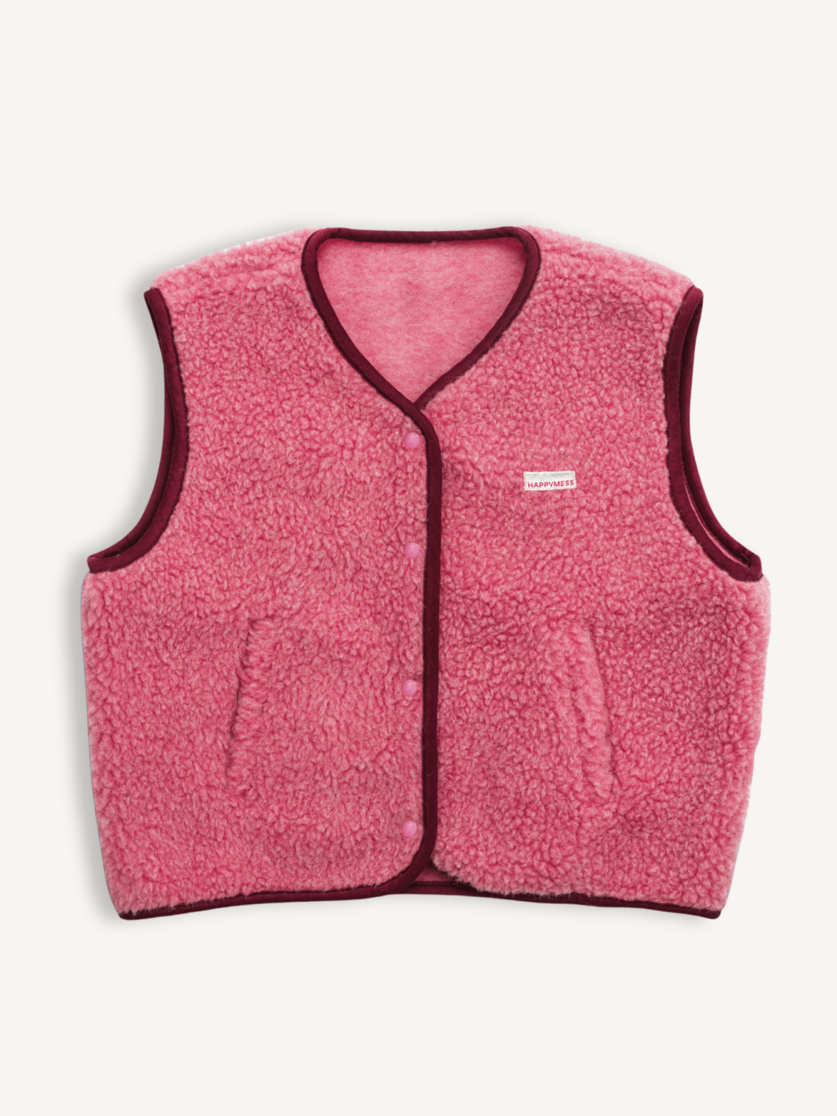 Happymess Merino Weste Dusty Pink