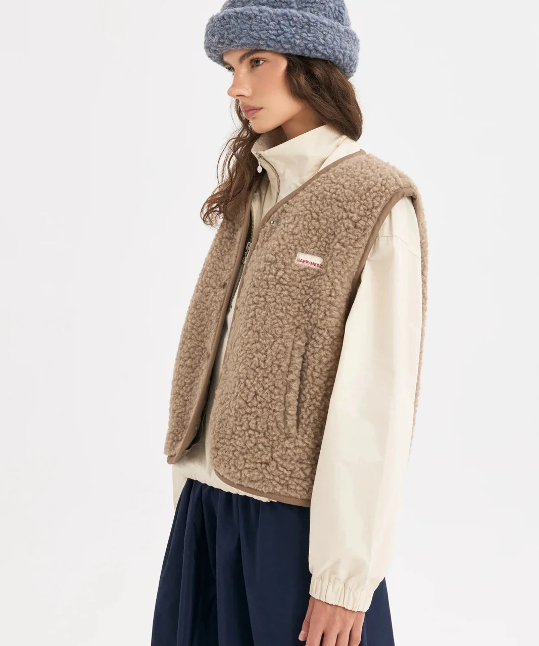 Happymess Merino Weste Hazelnut