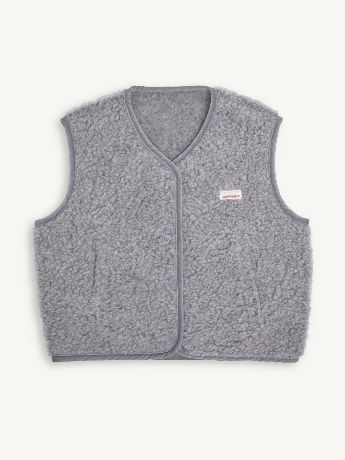 Happymess Merino Weste Stone Grey