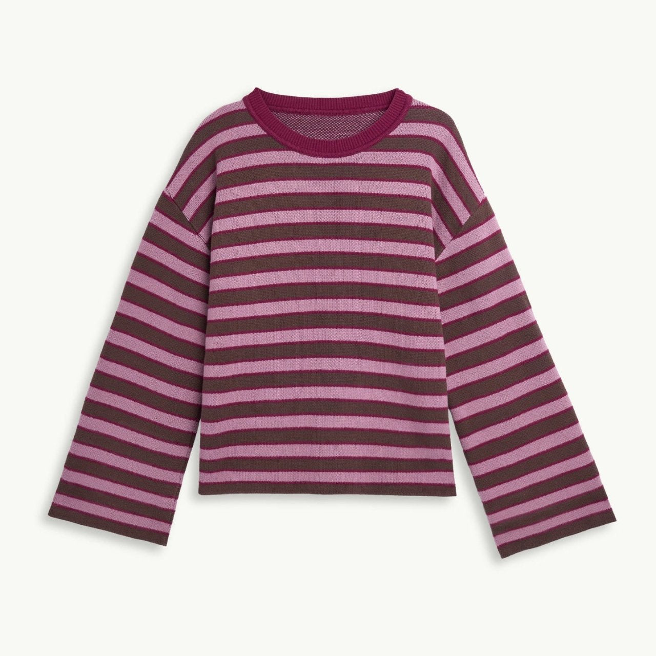 Happymess - Pullover aus Bio - Baumwolle • berry stripes - Pullover - ROSA ECK