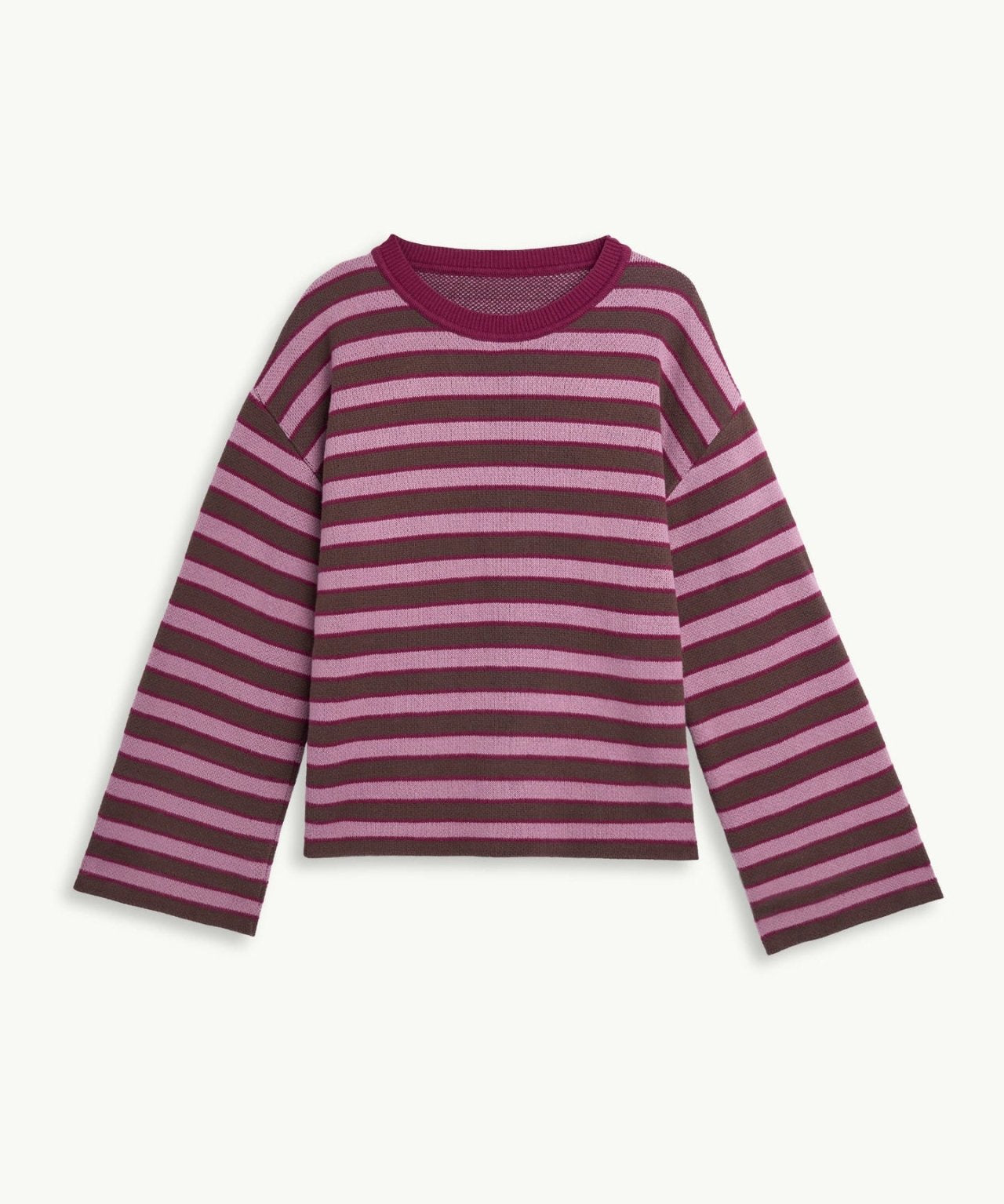 Happymess - Pullover aus Bio - Baumwolle • berry stripes - Pullover - ROSA ECK