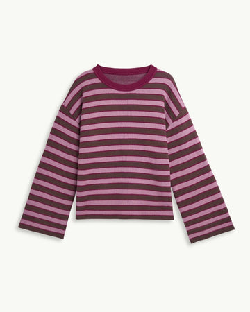 Happymess - Pullover aus Bio - Baumwolle • berry stripes - Pullover - ROSA ECK