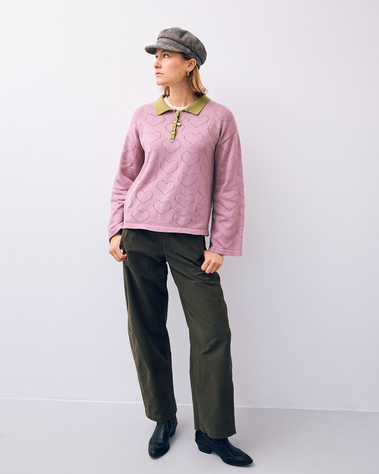 Happymess - Pullover aus Bio - Baumwolle • blush hearts - Pullover - ROSA ECK