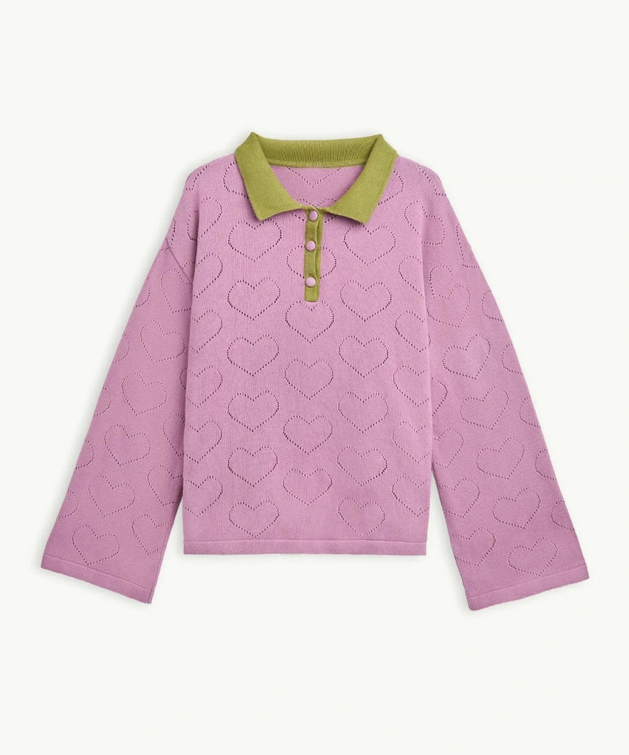 Happymess - Pullover aus Bio - Baumwolle • blush hearts - Pullover - ROSA ECK