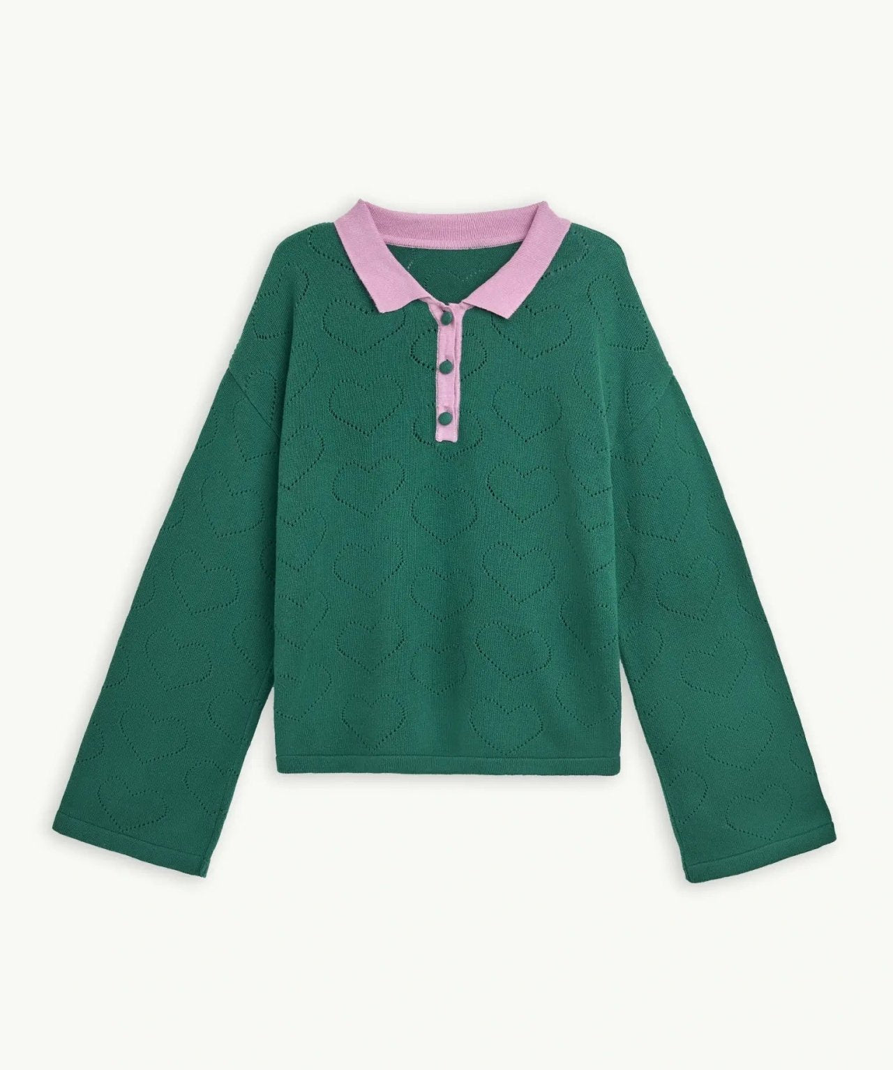 Happymess - Pullover aus Bio - Baumwolle • emerald hearts - Pullover - ROSA ECK