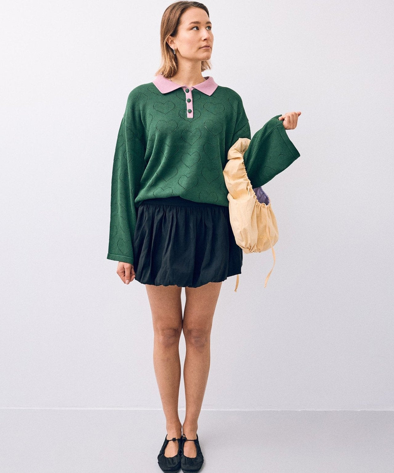 Happymess - Pullover aus Bio - Baumwolle • emerald hearts - Pullover - ROSA ECK