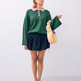 Happymess - Pullover aus Bio - Baumwolle • emerald hearts - Pullover - ROSA ECK