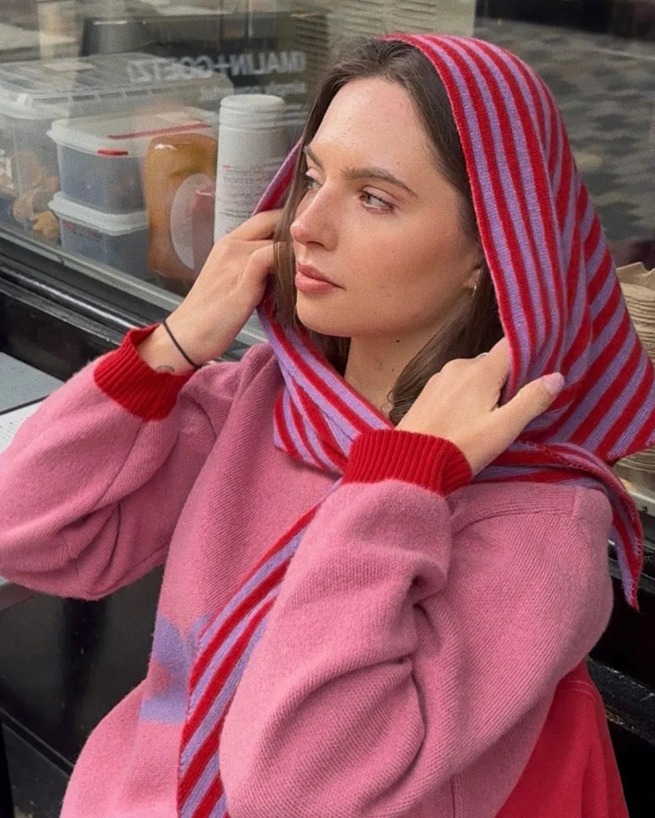 Happymess - Schal aus Merinowolle • Berry Bloom - Schal - ROSA ECK