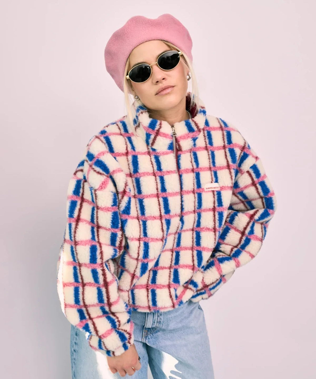 Happymess - Wolljacke mit Kängurutasche - Jacke - ROSA ECK