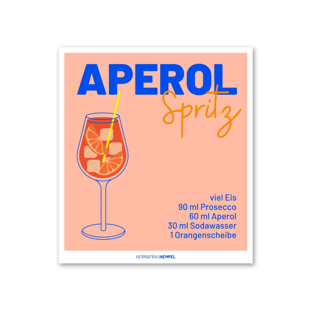 HERR&FRAUHEMPEL - APEROL SPRITZ Schwammtuch - ROSA ECK