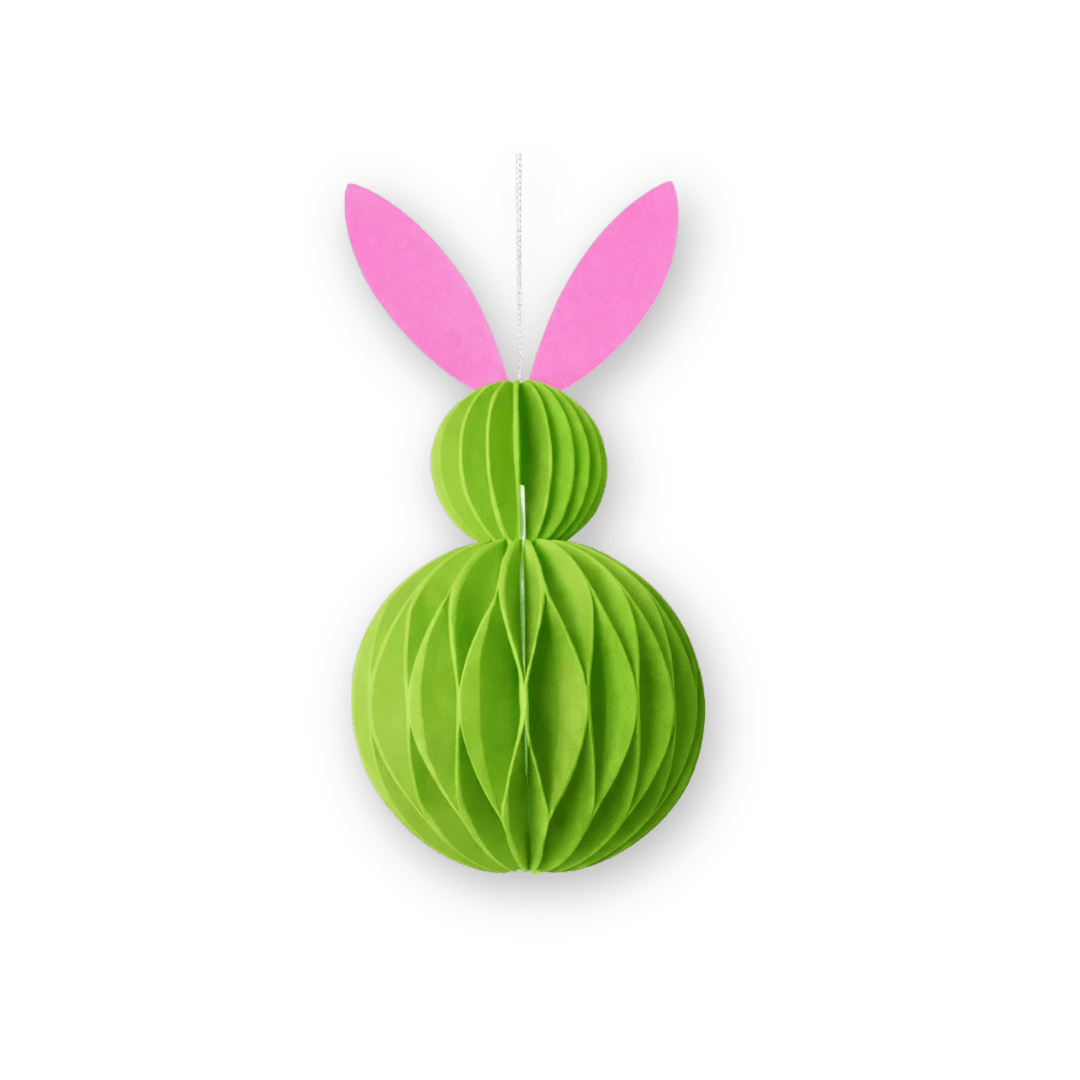 HERR&FRAUHEMPEL - Osterhase Papierdeko • Grün Pink - ROSA ECK