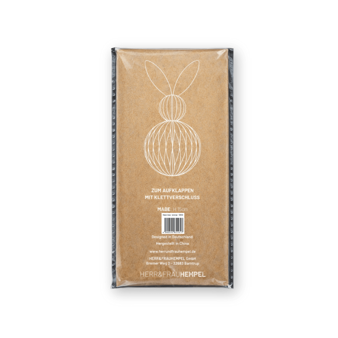 HERR&FRAUHEMPEL - Osterhase Papierdeko • Pink Orange - ROSA ECK