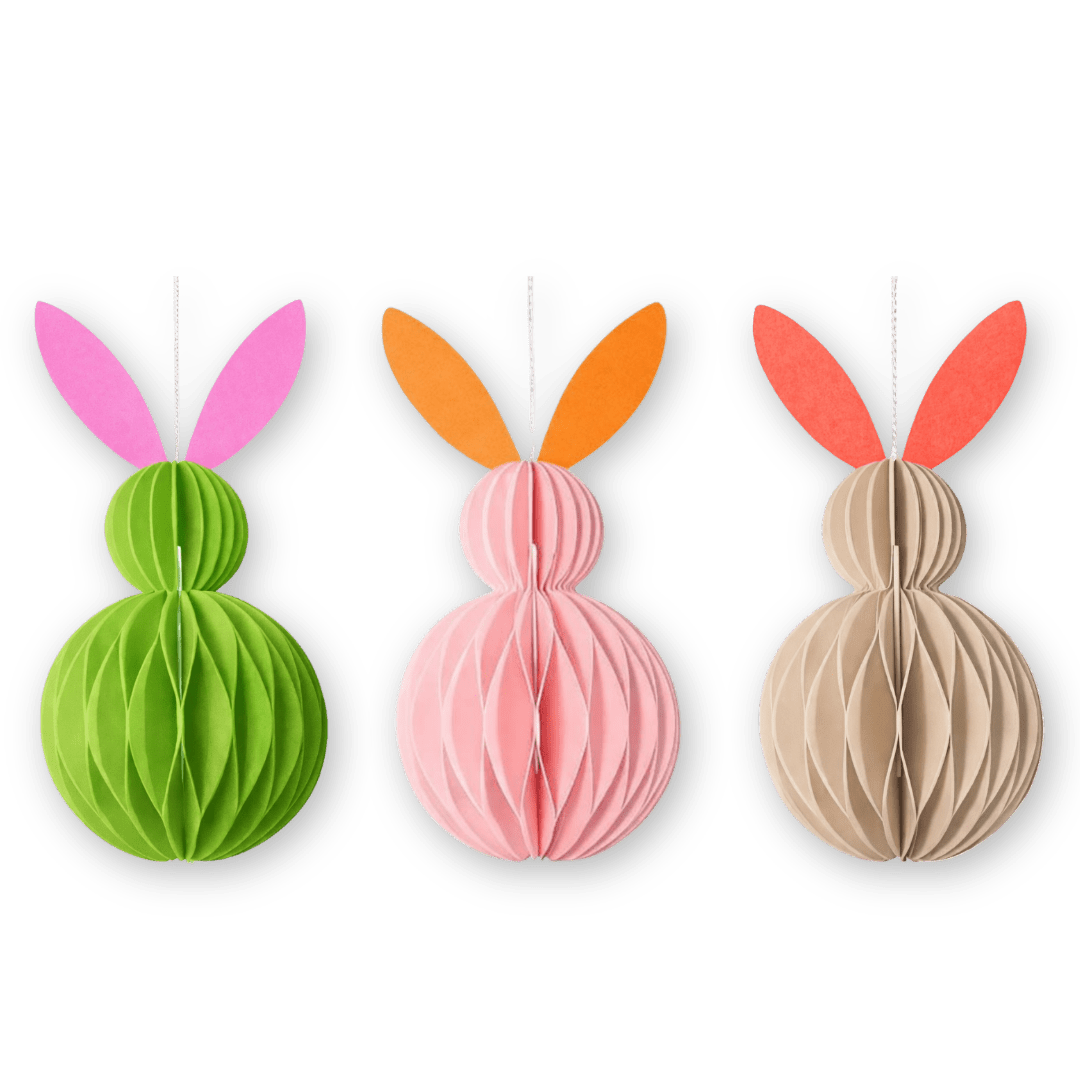 HERR&FRAUHEMPEL - Osterhase Papierdeko • Taupe Koralle - ROSA ECK