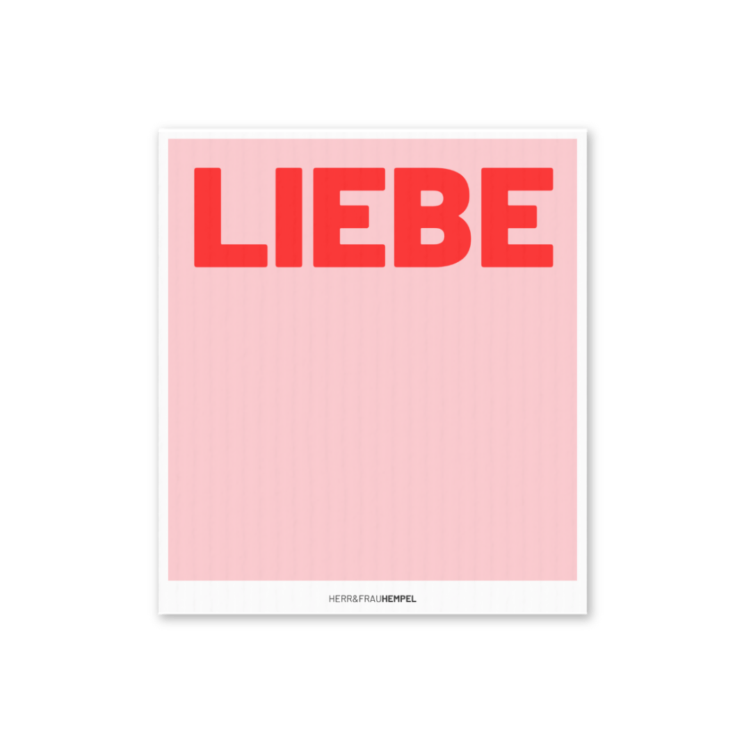 HERR&FRAUHEMPEL - Schwammtuch • Love - Schwammtuch - ROSA ECK