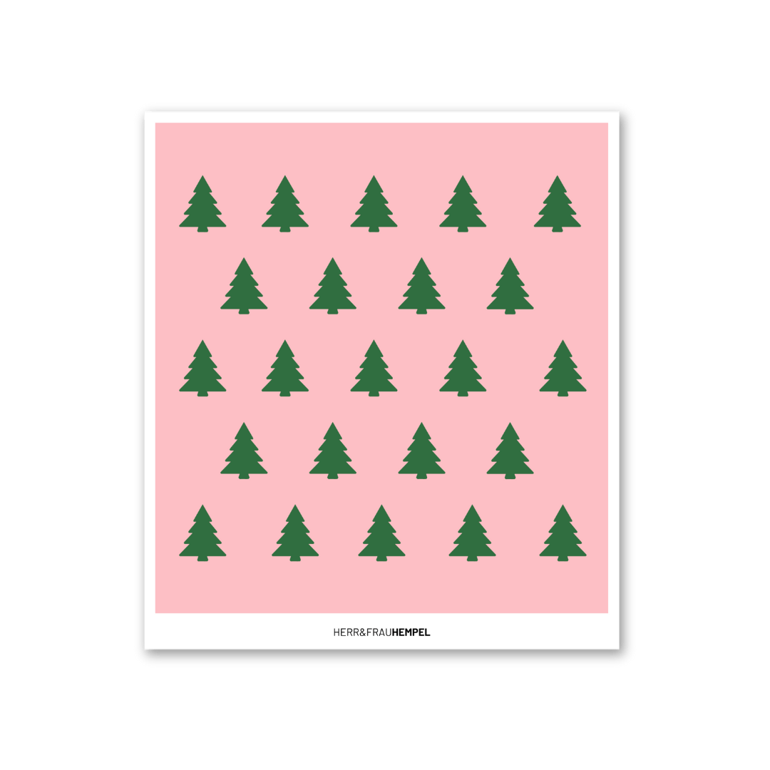 HERR&FRAUHEMPEL - Schwammtuch • Weihnachtsbäume - Schwammtuch - ROSA ECK