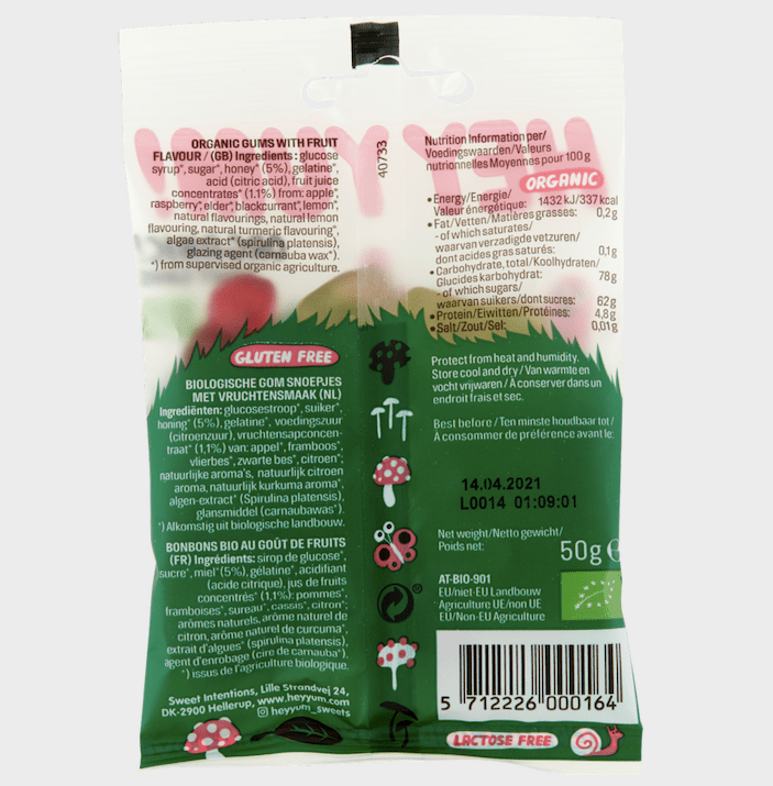 HEY YUM! - MAGIC FOREST Bio - Fruchtgummis – Honig (50 g) - ROSA ECK