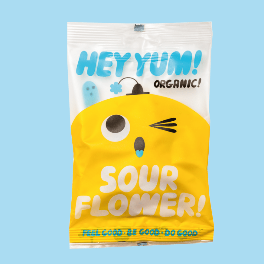 HEY YUM! - SOUR FLOWER Bio - Fruchtgummis – sauer (100 g) - ROSA ECK