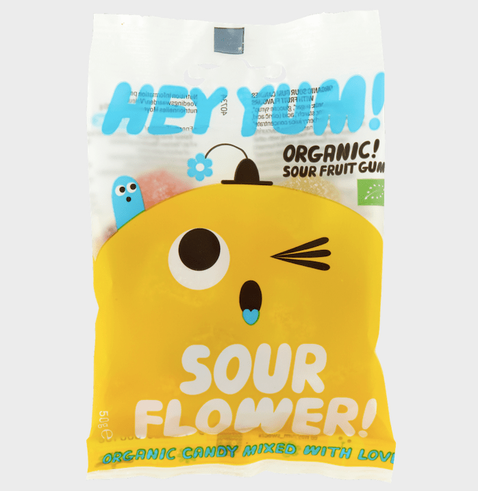 HEY YUM! - SOUR FLOWER Bio - Fruchtgummis – sauer (50 g) - ROSA ECK