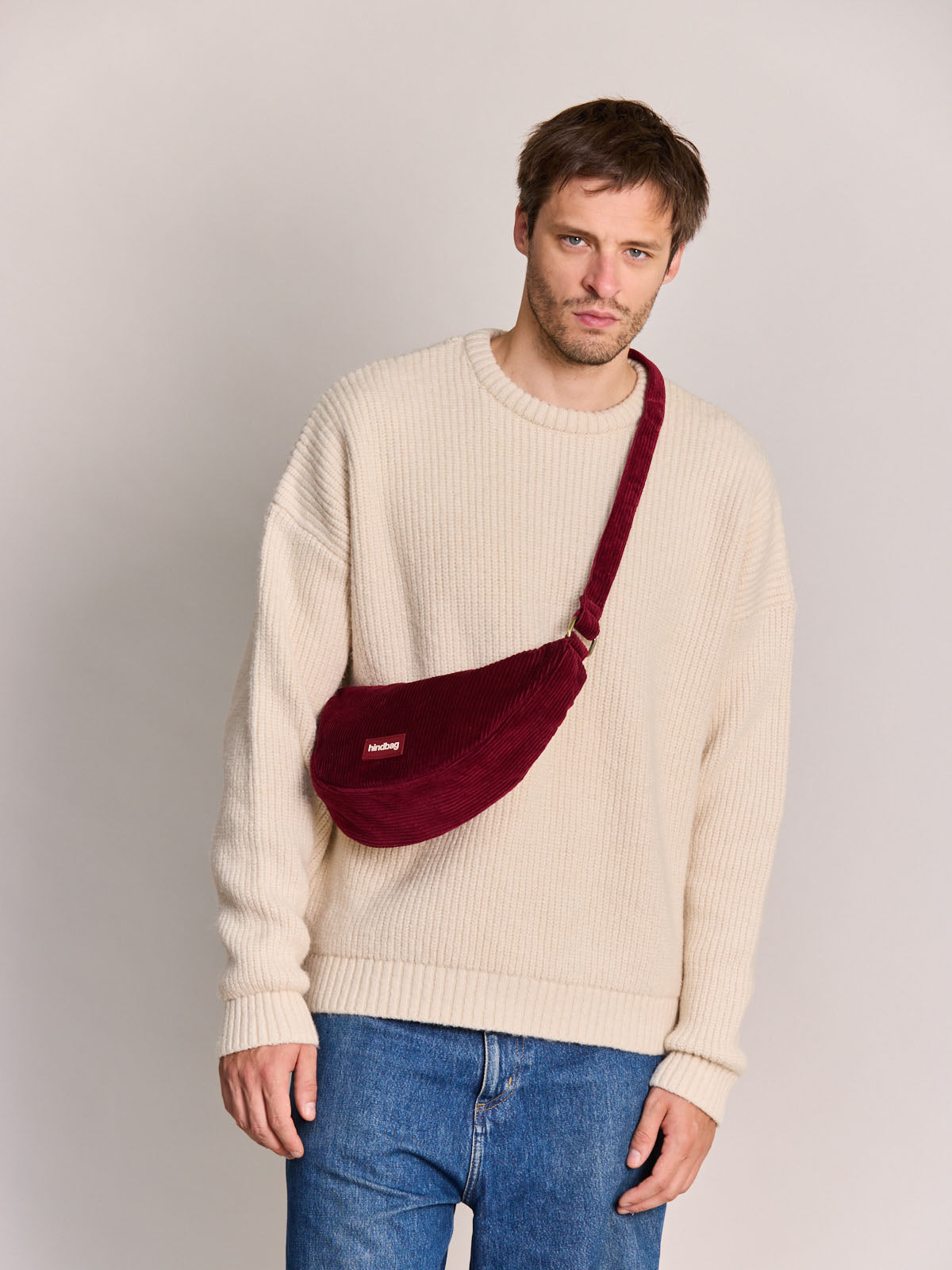 ANDREA Bauchtasche • Cord Bordeauxrot