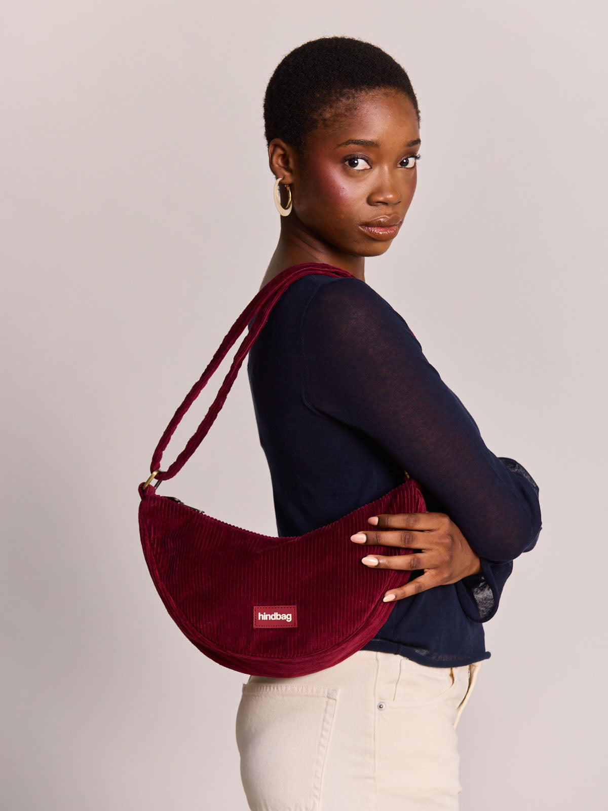 ANDREA Bauchtasche • Cord Bordeauxrot