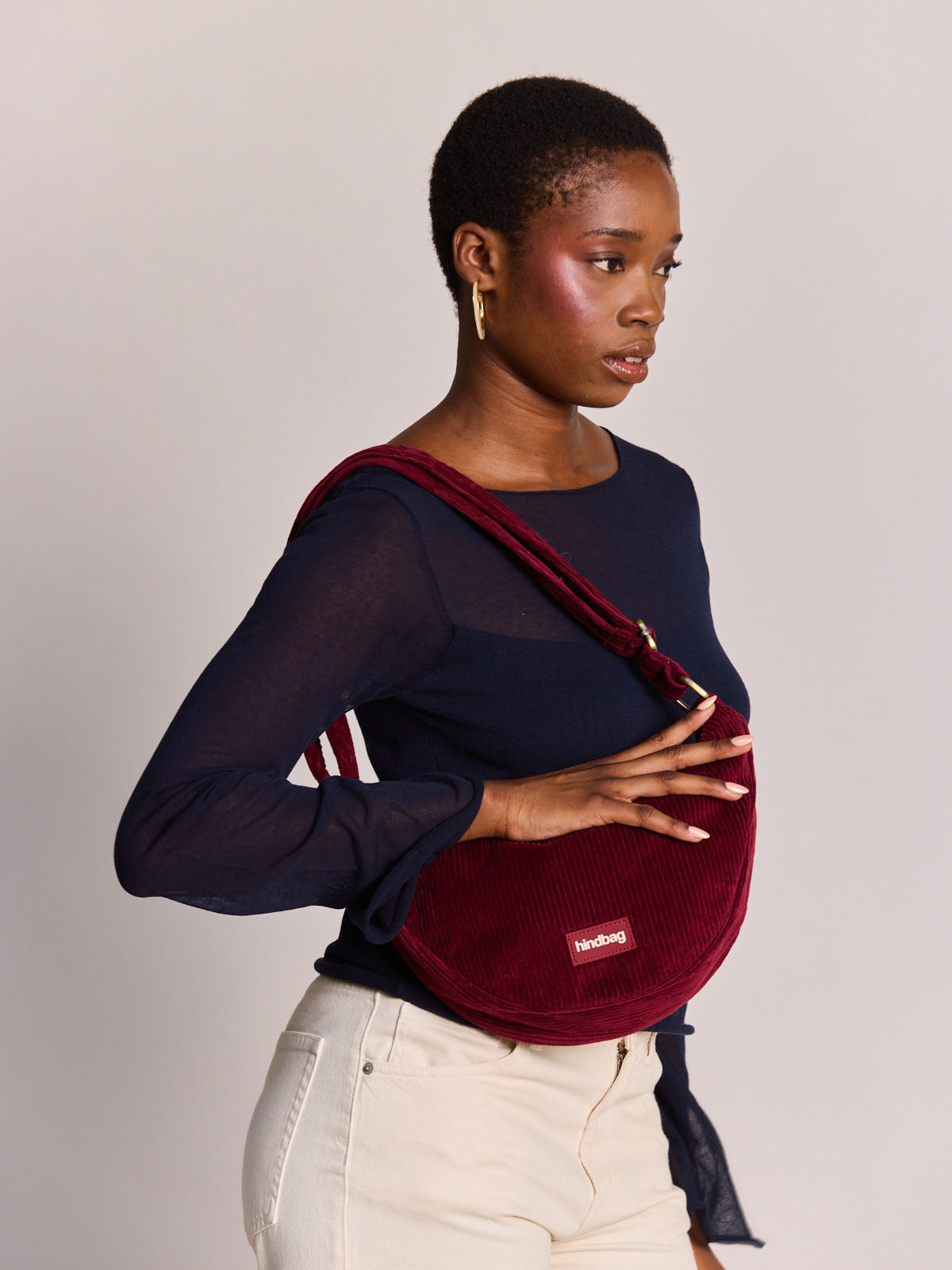 ANDREA Bauchtasche • Cord Bordeauxrot