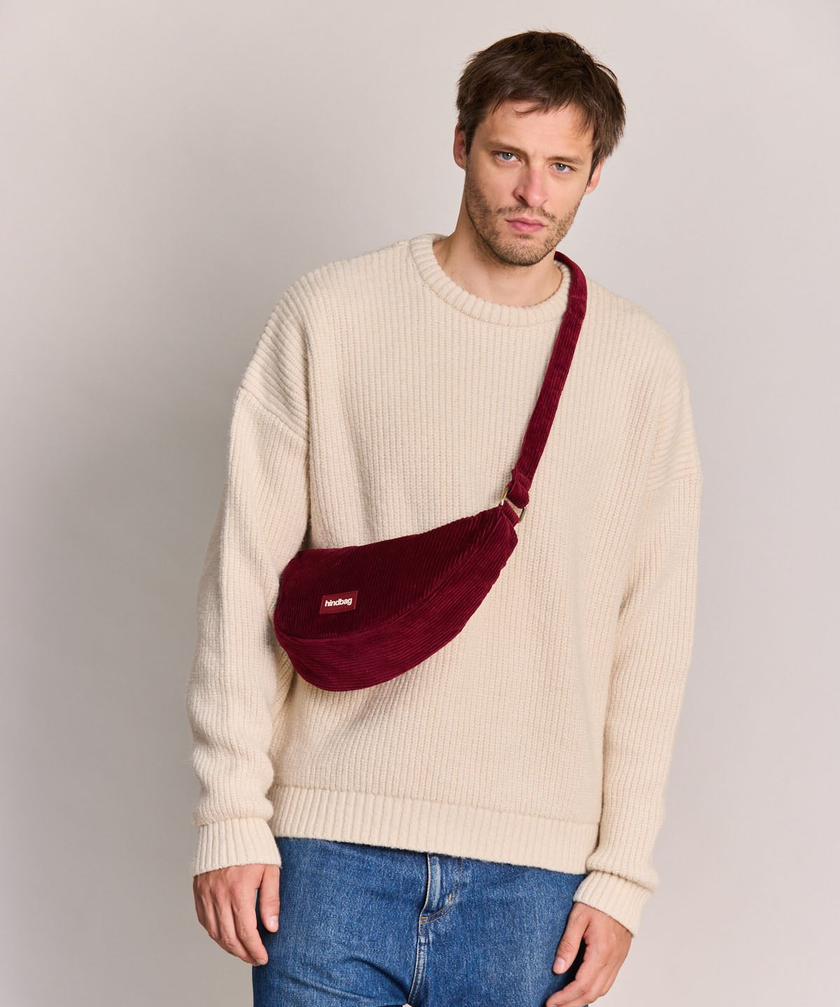 Hindbag - ANDREA Bauchtasche • Cord Bordeauxrot - ROSA ECK