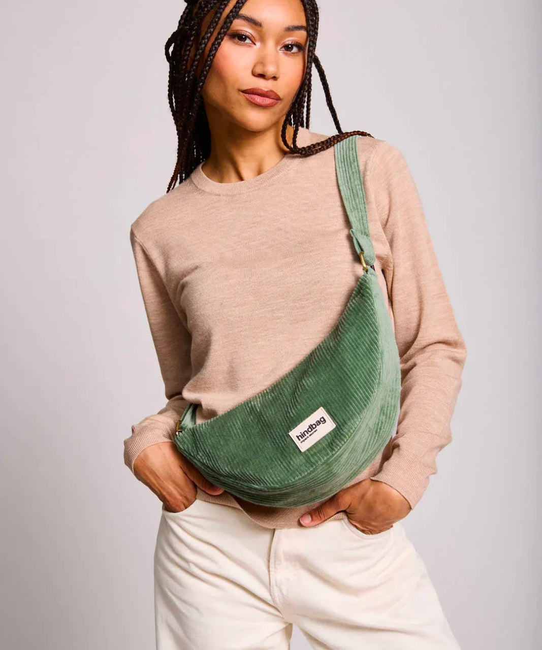 Hindbag - ANDREA Bauchtasche • Cord Mintgrün - Umhängetasche - ROSA ECK