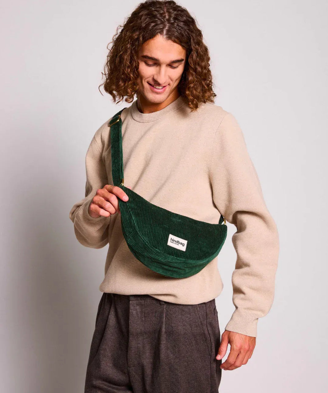 Hindbag - ANDREA Bauchtasche • Cord Tannengrün - Umhängetasche - ROSA ECK