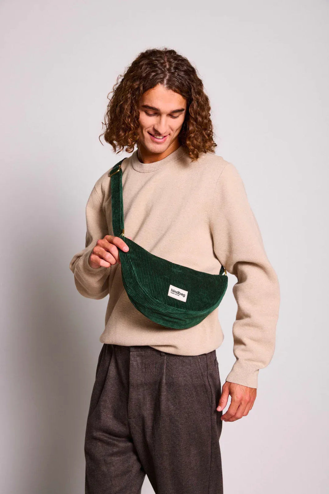 Hindbag - ANDREA Bauchtasche • Cord Tannengrün - Umhängetasche - ROSA ECK