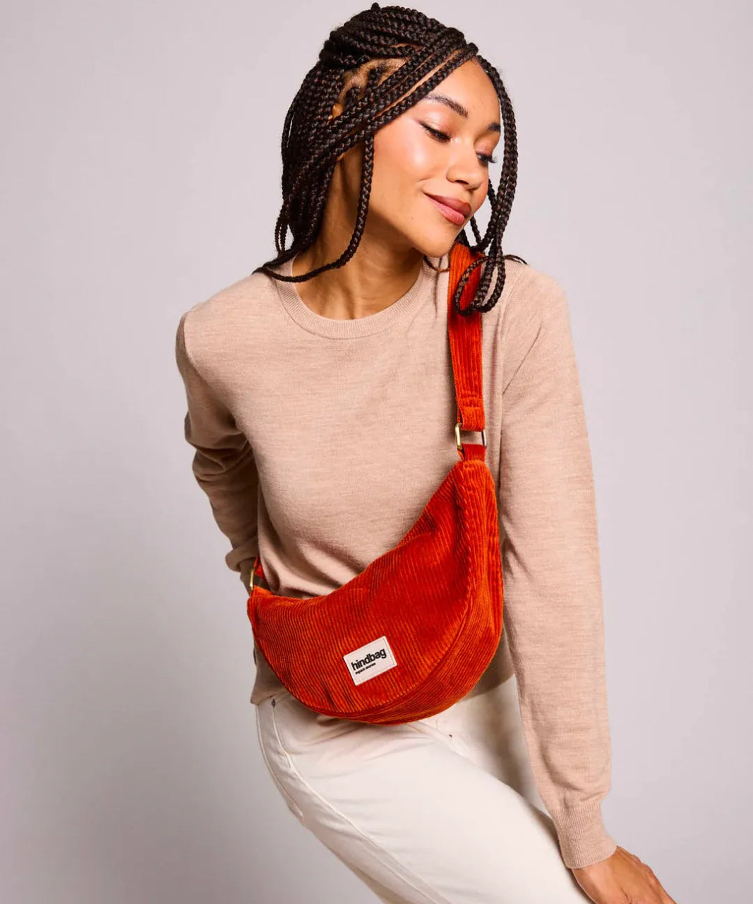 Hindbag - ANDREA Bauchtasche • Cord Ziegelrot - Umhängetasche - ROSA ECK