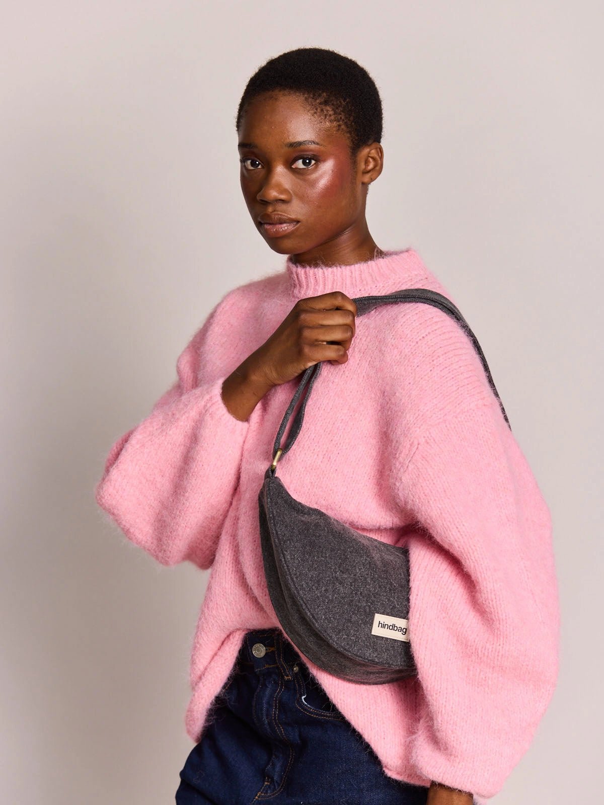 Hindbag - ANDREA Umhängetasche • Denim Dunkelgrau - ROSA ECK