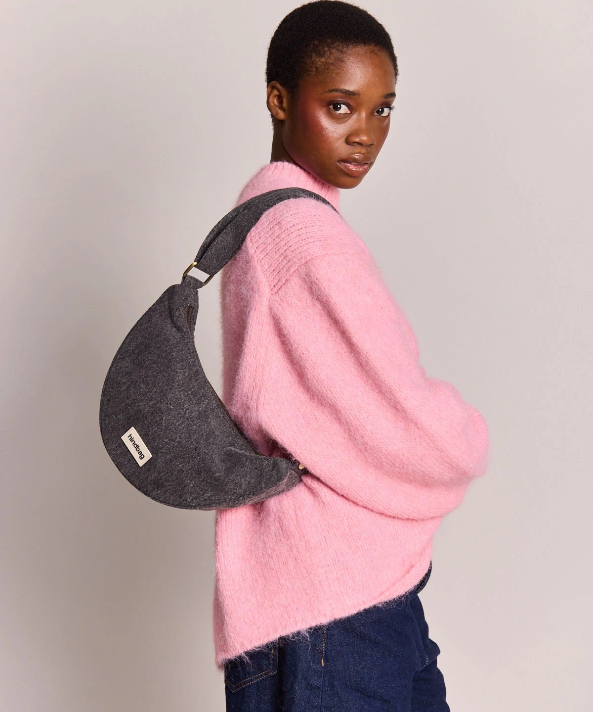 Hindbag - ANDREA Umhängetasche • Denim Dunkelgrau - ROSA ECK