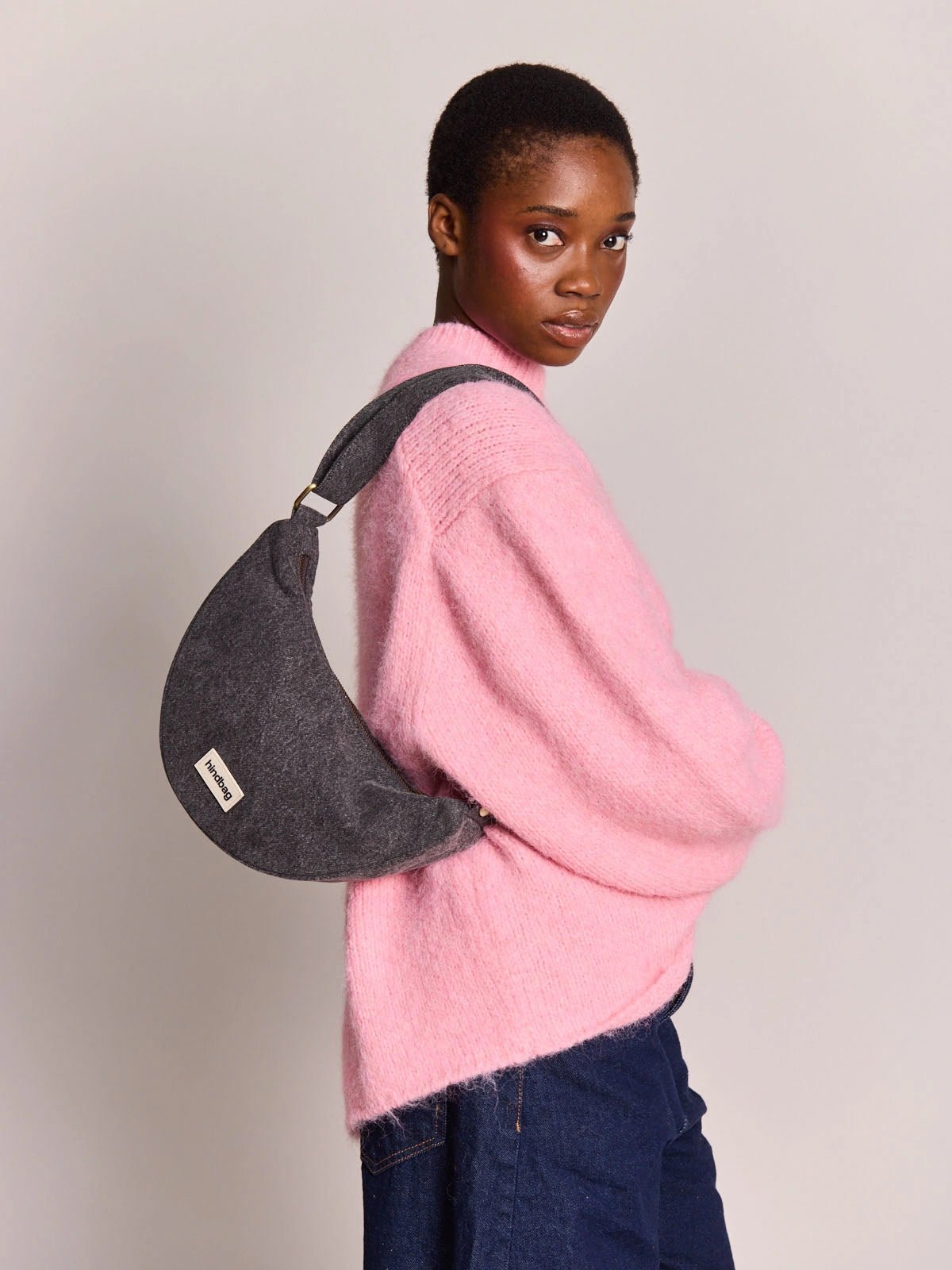 Hindbag - ANDREA Umhängetasche • Denim Dunkelgrau - ROSA ECK