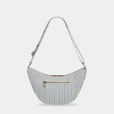 Hindbag - ANDREA Umhängetasche • Feine Streifen Blau - ROSA ECK