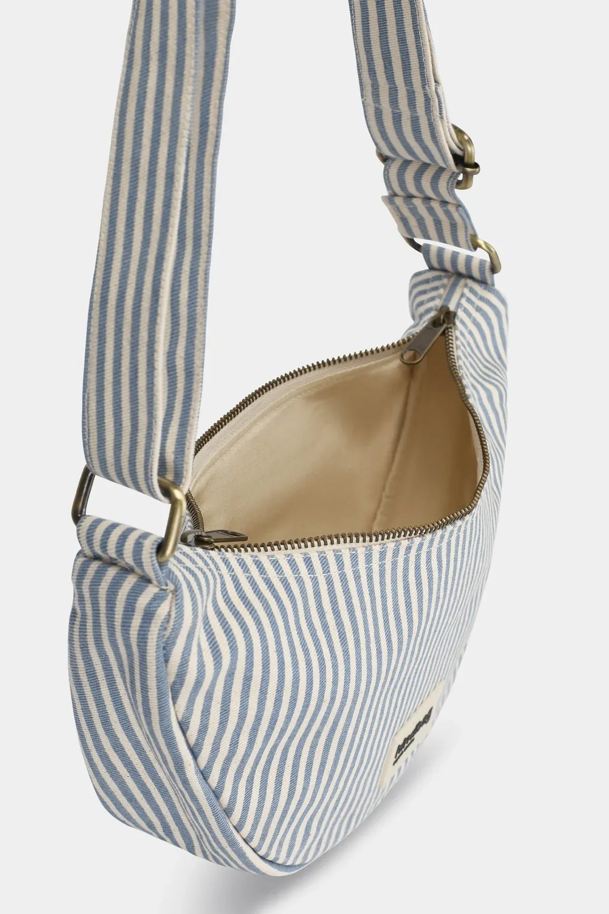 Hindbag - ANDREA Umhängetasche • Feine Streifen Blau - ROSA ECK