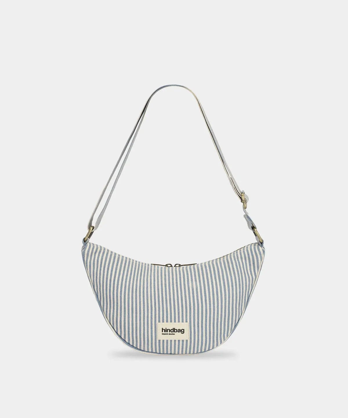 Hindbag - ANDREA Umhängetasche • Feine Streifen Blau - ROSA ECK