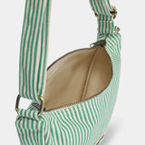 Hindbag - ANDREA Umhängetasche • Feine Streifen Grün - ROSA ECK
