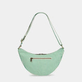 Hindbag - ANDREA Umhängetasche • Feine Streifen Grün - ROSA ECK