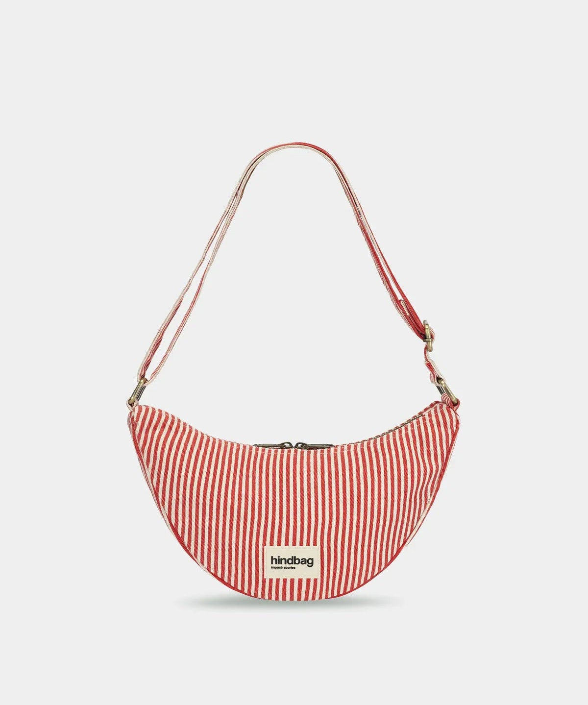 Hindbag - ANDREA Umhängetasche • Feine Streifen Rot - ROSA ECK