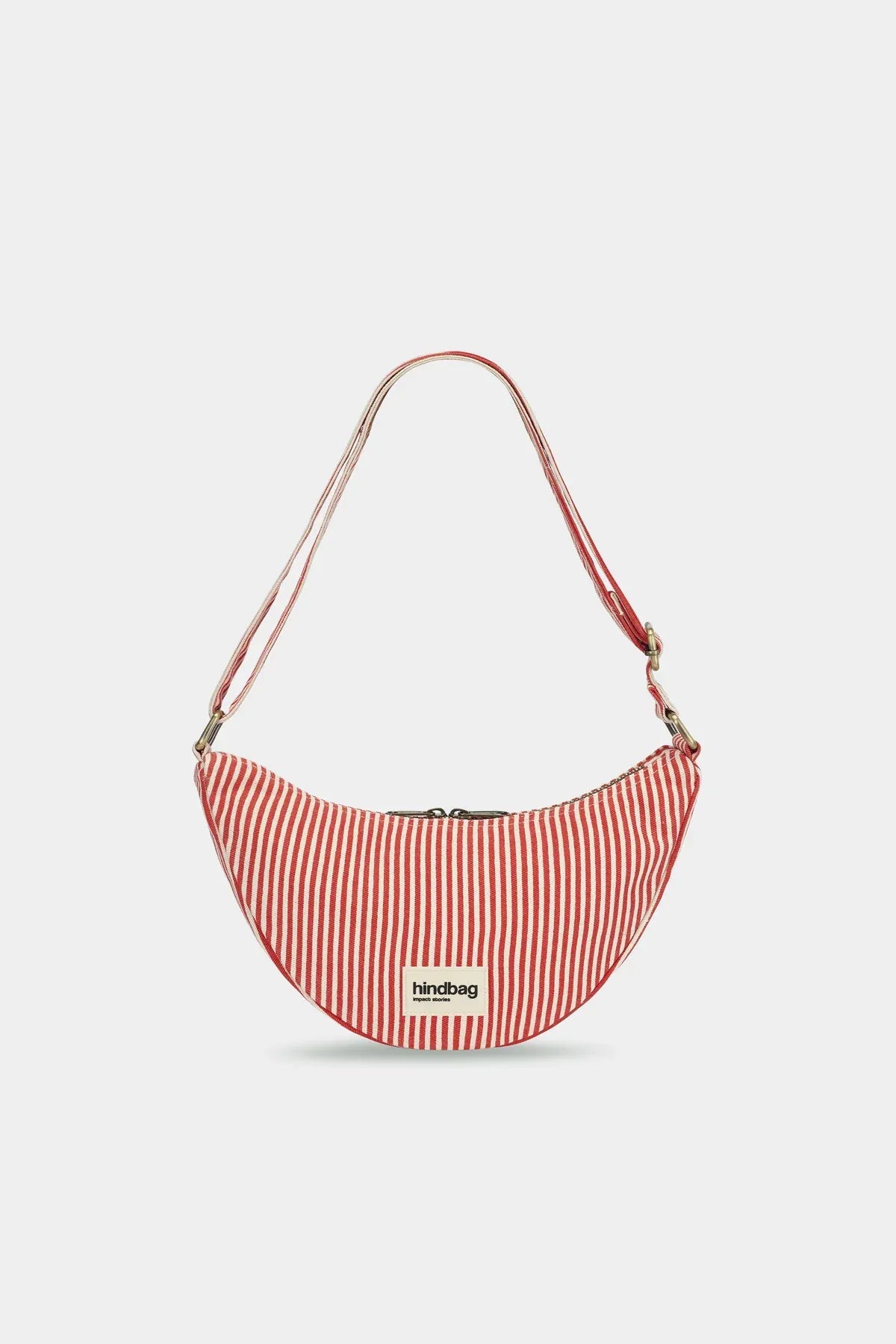 Hindbag - ANDREA Umhängetasche • Feine Streifen Rot - ROSA ECK