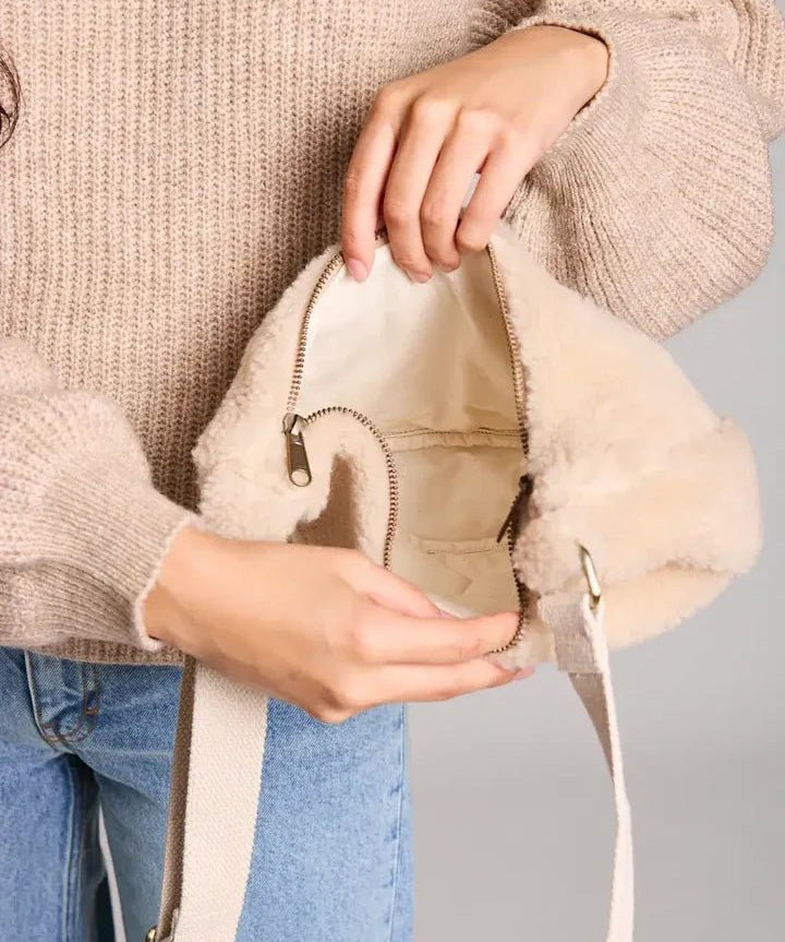 Hindbag - ANDREA Umhängetasche • Teddy Beige - Umhängetasche - ROSA ECK