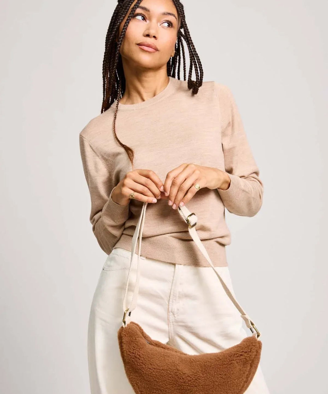 Hindbag - ANDREA Umhängetasche • Teddy Braun - Umhängetasche - ROSA ECK