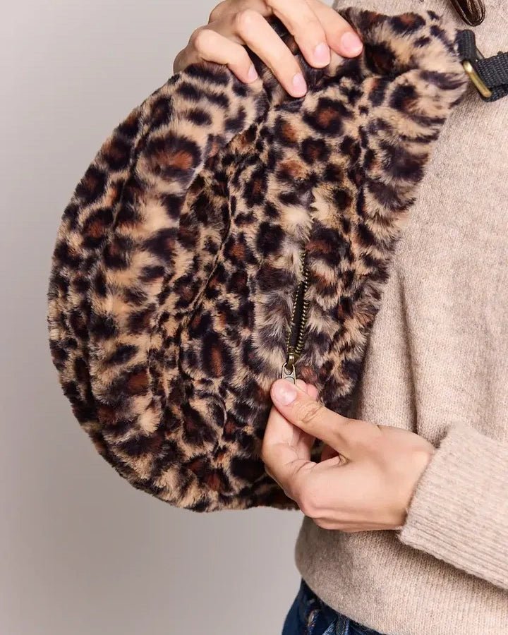 Hindbag - ANDREA Umhängetasche • Teddy Leopard - Umhängetasche - ROSA ECK