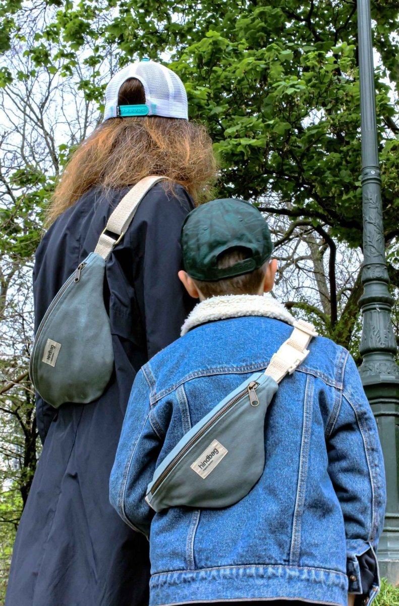 Hindbag - AUGUSTIN Bauchtasche für Kinder Salbeigrün - ROSA ECK - Blush, Kinder,